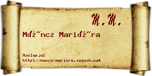 Müncz Marióra névjegykártya